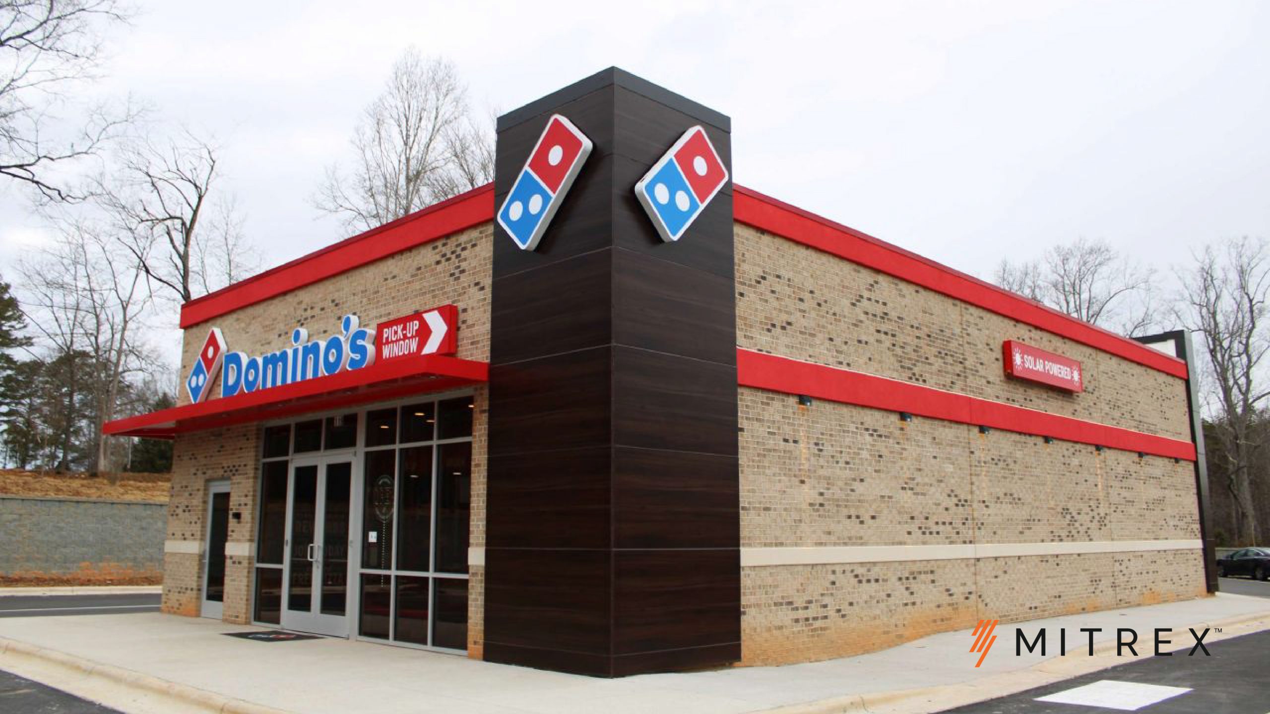 Featured image for “Renu Energy Solutions Installs the First Mitrex Solar-Powered Domino’s Restaurant Facade”