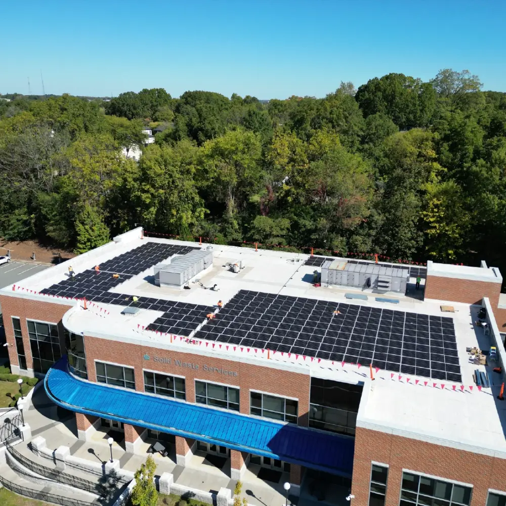 city of Charlotte Water solar install
